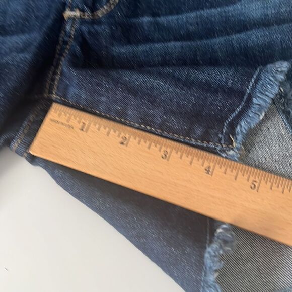 Paige Jimmy Jimmy Short Dark Blue Cutoff Distressed Frayed Women’s Shorts Sz 24 - Picture 7 of 11